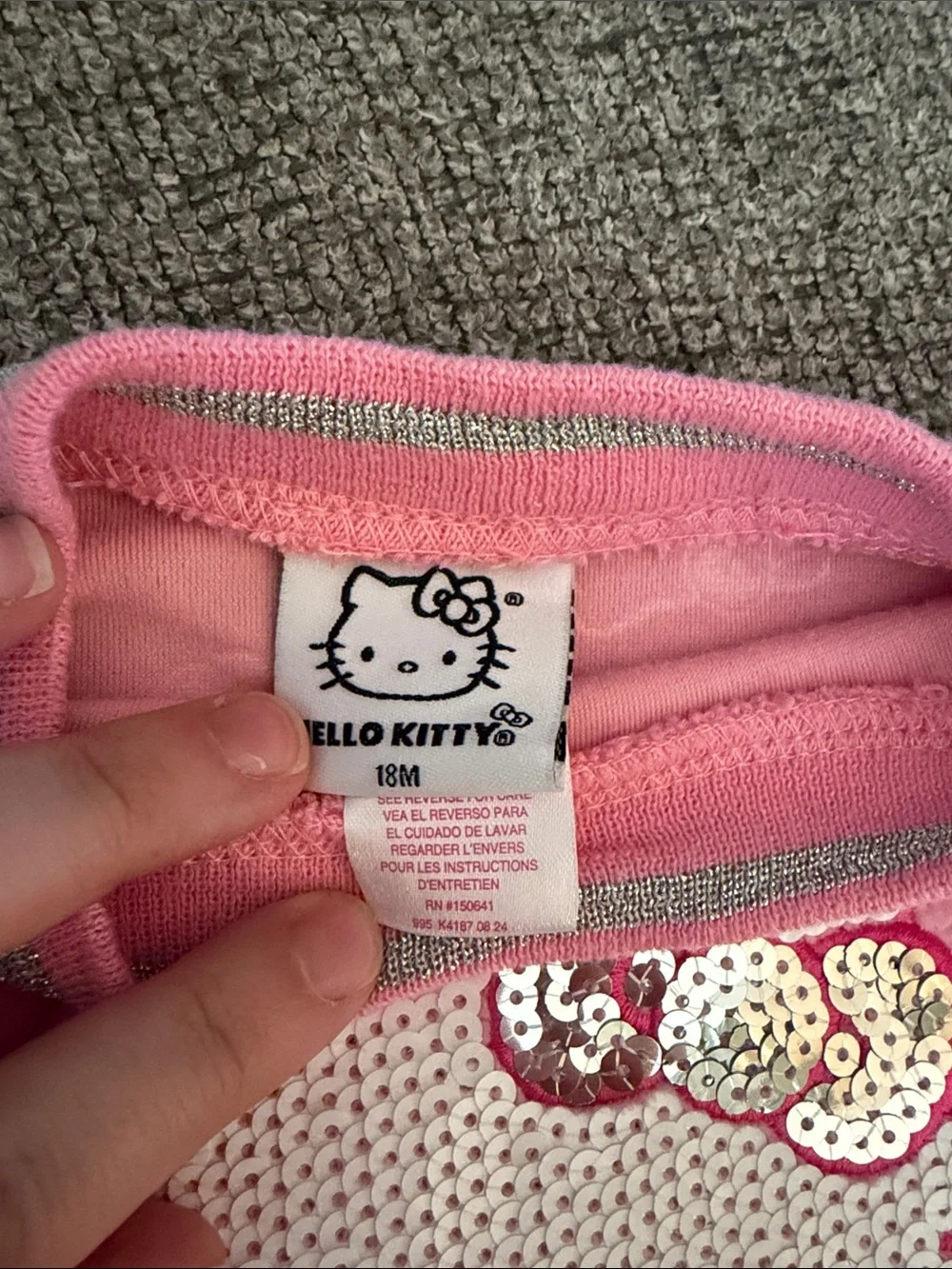 Hello Kitty Pink Velour Two-Piece Super Soft Set with Ruffle Shoulders